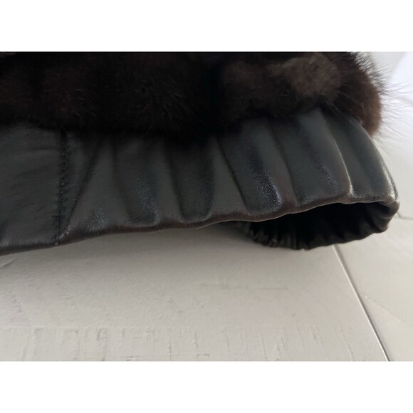 Vintage Mano Swartz Reversible Beaver Fur & Leather Bomber Jacket No Size - Picture 7 of 16